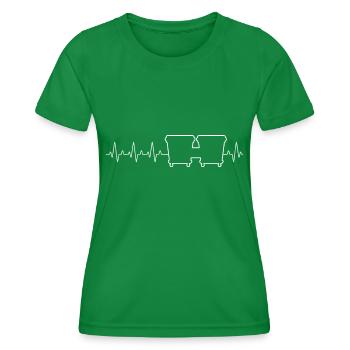Bongos Herzschlag Musiker Bongo-Trommel - Frauen Funktions-T-Shirt - Kelly Green - Vorne - AI Model Female 172 dark (172cm)