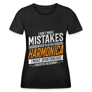 Mundharmonika Kreativer Mundharmonikaspieler - Frauen Funktions-T-Shirt - Schwarz - Vorne - AI Model Female 172 light (172cm)