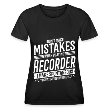 Recorder Player Musical Instrument Recorder - Women's Functional T-Shirt - black - Front - AI Model Female 172 light (172cm)