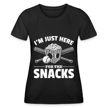 Popcorn Baseball Snack Food Lovers - Women's Functional T-Shirt - black - Front - AI Model Female 172 light (172cm)