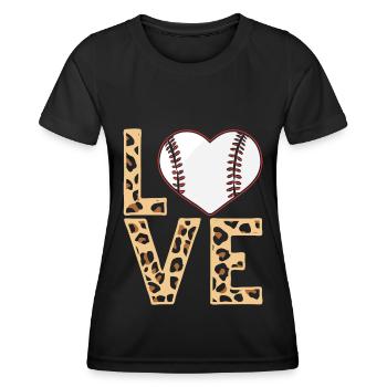 Leopard Baseball Theme Women Baseball - Women's Functional T-Shirt - black - Front - AI Model Female 172 light (172cm)