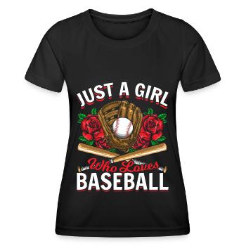 Girls Baseball Theme Baseball Lovers - Women's Functional T-Shirt - black - Front - AI Model Female 172 light (172cm)