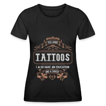 Ausbildung Tattoo-Künstler Tattoo-Künstler Tattoo - Frauen Funktions-T-Shirt - Schwarz - Vorne - AI Model Female 172 light (172cm)
