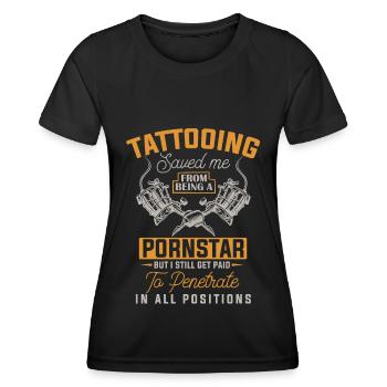 Funny Tattoo Artist Tattoos Inked Tattooist - Women's Functional T-Shirt - black - Front - AI Model Female 172 light (172cm)