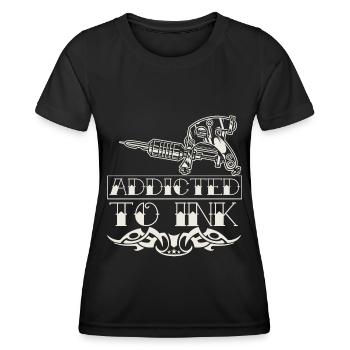 Tattoo Addict Tattoo Artist Citation Tattoo Artist - T-shirt sport Femme - noir - Devant - AI Model Female 172 light (172cm)