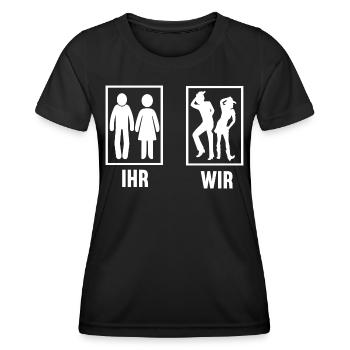 Ihr Wir Linedance Countrymusik Cowboystiefel - Frauen Funktions-T-Shirt - Schwarz - Vorne - AI Model Female 172 light (172cm)