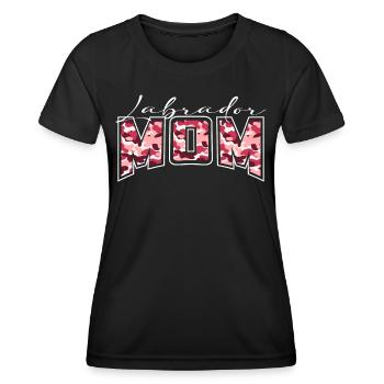 Lettrage de motif de camouflage Labrador Mom - T-shirt sport Femme - noir - Devant - AI Model Female 172 light (172cm)