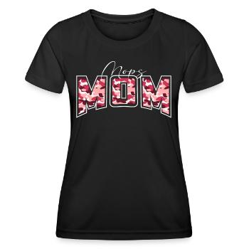 Pug Mom Camouflage Motif Lettrage - T-shirt sport Femme - noir - Devant - AI Model Female 172 light (172cm)