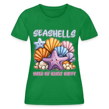 Seashells Strand Muscheln Muschelsammler Geschenk - Frauen Funktions-T-Shirt - Kelly Green - Vorne - AI Model Female 172 dark (172cm)