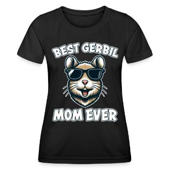 Gerbille disant Gerbille Maman Drôle Gerbille Cadeau - T-shirt sport Femme - noir - Devant - AI Model Female 172 light (172cm)