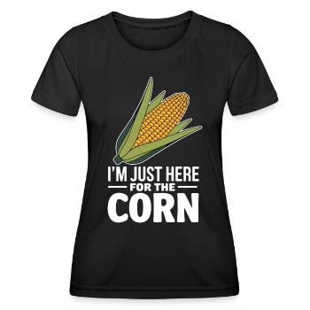 Corn on the cob saying corn funny corn on the cob gift - Women's Functional T-Shirt - black - Front - AI Model Female 172 light (172cm)