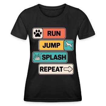Dock Diving Spruch Dog Diving Dock Diving Geschenk - Frauen Funktions-T-Shirt - Schwarz - Vorne - AI Model Female 172 light (172cm)