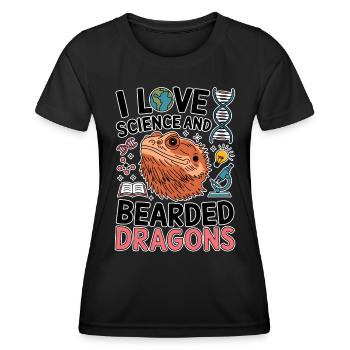Bearded Dragon Science Student Bearded Dragon Gift - Women's Functional T-Shirt - black - Front - AI Model Female 172 light (172cm)