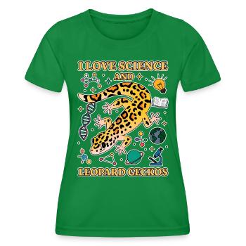 Leopard Gecko Saying Student Leopard Gecko Gift - Women's Functional T-Shirt - kelly green - Front - AI Model Female 172 dark (172cm)