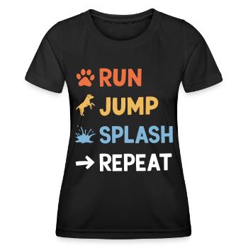 Dock Diving Dire Dog Diving Dock Diving Cadeau - T-shirt sport Femme - noir - Devant - AI Model Female 172 light (172cm)