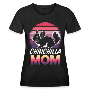 Chinchilla disant maman drôle Chinchilla cadeau - T-shirt sport Femme - noir - Devant - AI Model Female 172 light (172cm)