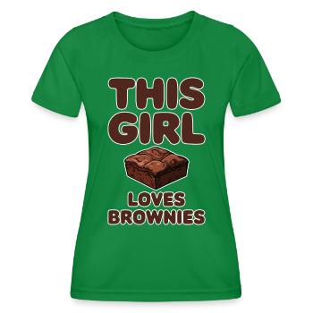 Brownies Saying Girl Funny Brownie Gift - Women's Functional T-Shirt - kelly green - Front - AI Model Female 172 dark (172cm)