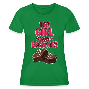 Brownies Saying Girl Funny Brownie Gift - Women's Functional T-Shirt - kelly green - Front - AI Model Female 172 dark (172cm)