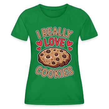 Cookies Disant Biscuits au Chocolat Cadeau de Cookie Drôle - T-shirt sport Femme - vert - Devant - AI Model Female 172 dark (172cm)
