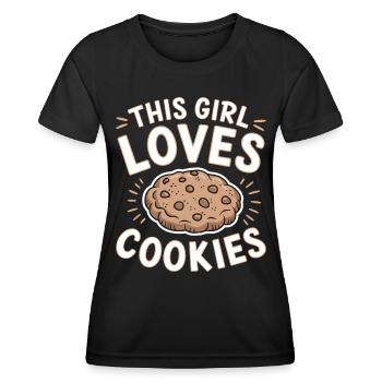 Cookies Saying Chocolate Cookies Funny Cookie Gift - Women's Functional T-Shirt - black - Front - AI Model Female 172 light (172cm)
