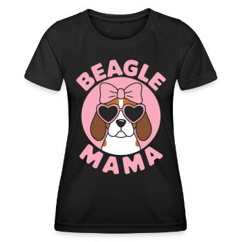 Beagle Mama Hund Mutter Lustiges Beagle Geschenk - Frauen Funktions-T-Shirt - Schwarz - Vorne - AI Model Female 172 light (172cm)