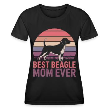 Beagle Mama Hund Mutter Lustiges Beagle Geschenk - Frauen Funktions-T-Shirt - Schwarz - Vorne - AI Model Female 172 light (172cm)