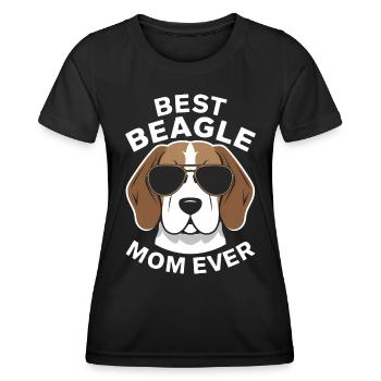 Beagle Mama Hund Mutter Lustiges Beagle Geschenk - Frauen Funktions-T-Shirt - Schwarz - Vorne - AI Model Female 172 light (172cm)