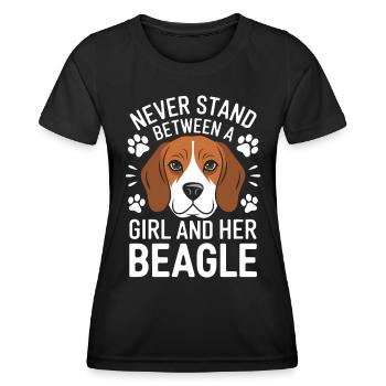 Beagle Fille Chiens Drôle Beagle Cadeau - T-shirt sport Femme - noir - Devant - AI Model Female 172 light (172cm)