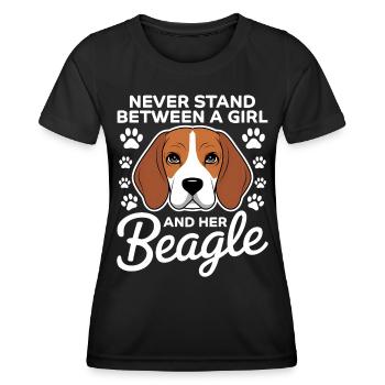 Beagle Fille Chiens Drôle Beagle Cadeau - T-shirt sport Femme - noir - Devant - AI Model Female 172 light (172cm)