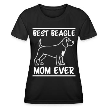 Beagle Mama Hund Mutter Lustiges Beagle Geschenk - Frauen Funktions-T-Shirt - Schwarz - Vorne - AI Model Female 172 light (172cm)