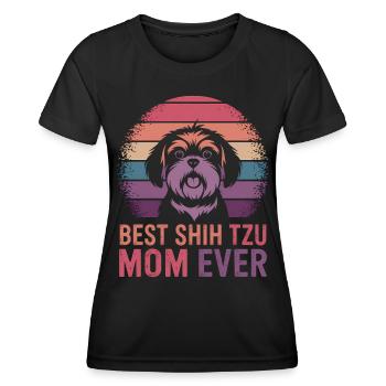 Shih Tzu Dire Maman Drôle Shih Tzu Cadeau - T-shirt sport Femme - noir - Devant - AI Model Female 172 light (172cm)