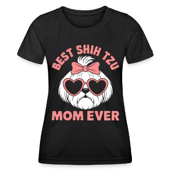 Shih Tzu Dire Maman Drôle Shih Tzu Cadeau - T-shirt sport Femme - noir - Devant - AI Model Female 172 light (172cm)