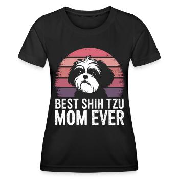 Shih Tzu Dire Maman Drôle Shih Tzu Cadeau - T-shirt sport Femme - noir - Devant - AI Model Female 172 light (172cm)