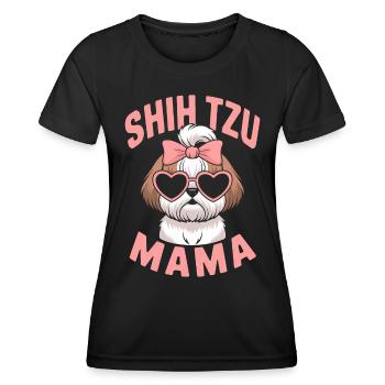 Shih Tzu Dire Maman Drôle Shih Tzu Cadeau - T-shirt sport Femme - noir - Devant - AI Model Female 172 light (172cm)