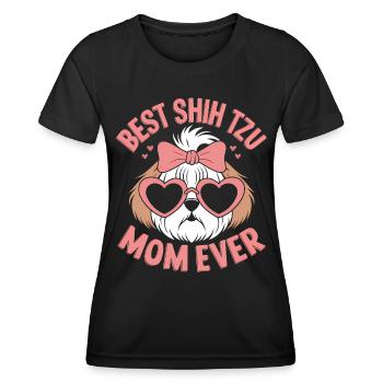 Shih Tzu Dire Maman Drôle Shih Tzu Cadeau - T-shirt sport Femme - noir - Devant - AI Model Female 172 light (172cm)