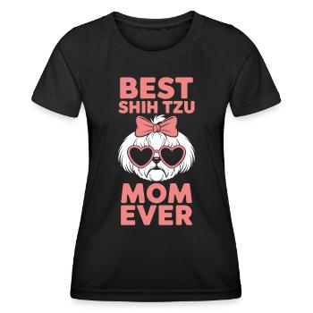 Shih Tzu Dire Maman Drôle Shih Tzu Cadeau - T-shirt sport Femme - noir - Devant - AI Model Female 172 light (172cm)