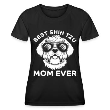 Shih Tzu Dire Maman Drôle Shih Tzu Cadeau - T-shirt sport Femme - noir - Devant - AI Model Female 172 light (172cm)