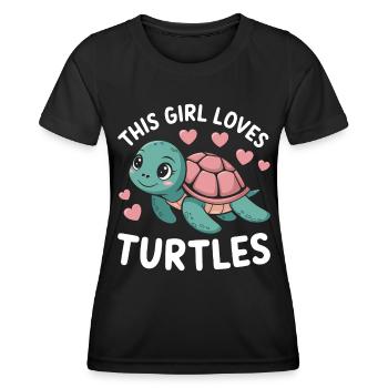 Schildkröte Spruch Lustiges Schildkröten Geschenk - Frauen Funktions-T-Shirt - Schwarz - Vorne - AI Model Female 172 light (172cm)