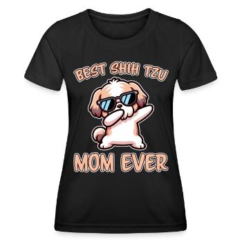 Shih Tzu Dire Maman Drôle Shih Tzu Cadeau - T-shirt sport Femme - noir - Devant - AI Model Female 172 light (172cm)