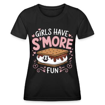 S ́More Saying Marshmallow Camping S ́More Gift - T-shirt sport Femme - noir - Devant - AI Model Female 172 light (172cm)