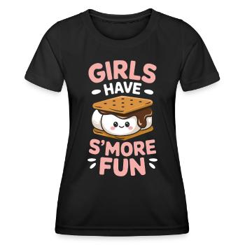 S ́More Saying Marshmallow Camping S ́More Gift - T-shirt sport Femme - noir - Devant - AI Model Female 172 light (172cm)