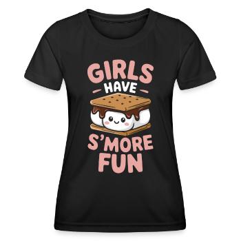 S ́More Saying Marshmallow Camping S ́More Gift - T-shirt sport Femme - noir - Devant - AI Model Female 172 light (172cm)