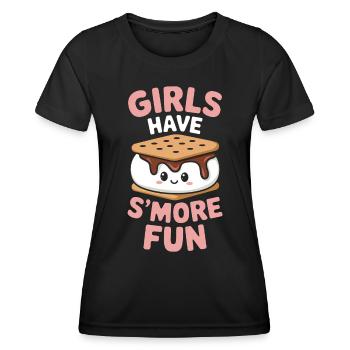 S ́More Saying Marshmallow Camping S ́More Gift - T-shirt sport Femme - noir - Devant - AI Model Female 172 light (172cm)