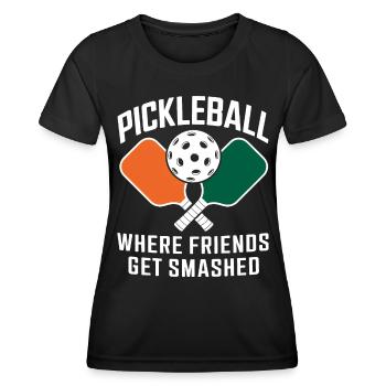 Pickleball disant drôle de cadeau de pickleball - T-shirt sport Femme - noir - Devant - AI Model Female 172 light (172cm)