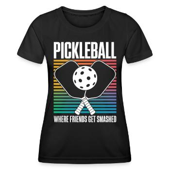 Pickleball disant drôle de cadeau de pickleball - T-shirt sport Femme - noir - Devant - AI Model Female 172 light (172cm)