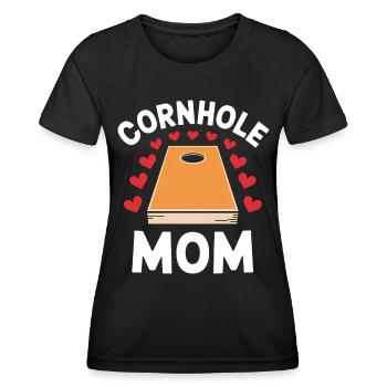 Cornhole Spruch Mama Lustiges Cornhole Geschenk - Frauen Funktions-T-Shirt - Schwarz - Vorne - AI Model Female 172 light (172cm)