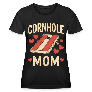 Cornhole Spruch Mama Lustiges Cornhole Geschenk - Frauen Funktions-T-Shirt - Schwarz - Vorne - AI Model Female 172 light (172cm)