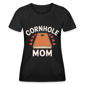 Cornhole Spruch Mama Lustiges Cornhole Geschenk - Frauen Funktions-T-Shirt - Schwarz - Vorne - AI Model Female 172 light (172cm)