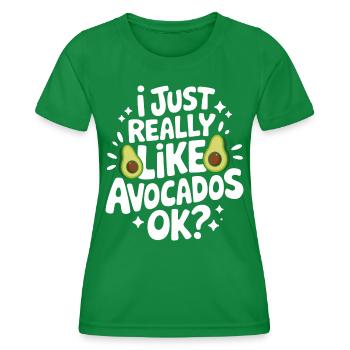 Avocado Food Guacamole Vegan - Women's Functional T-Shirt - kelly green - Front - AI Model Female 172 dark (172cm)