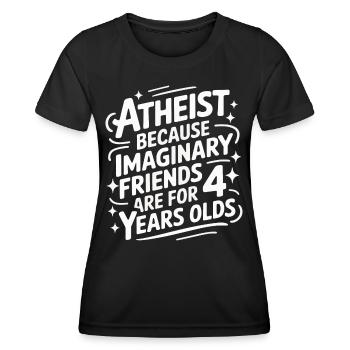 Athéisme, athée, anti-religion, agnostique - T-shirt sport Femme - noir - Devant - AI Model Female 172 light (172cm)